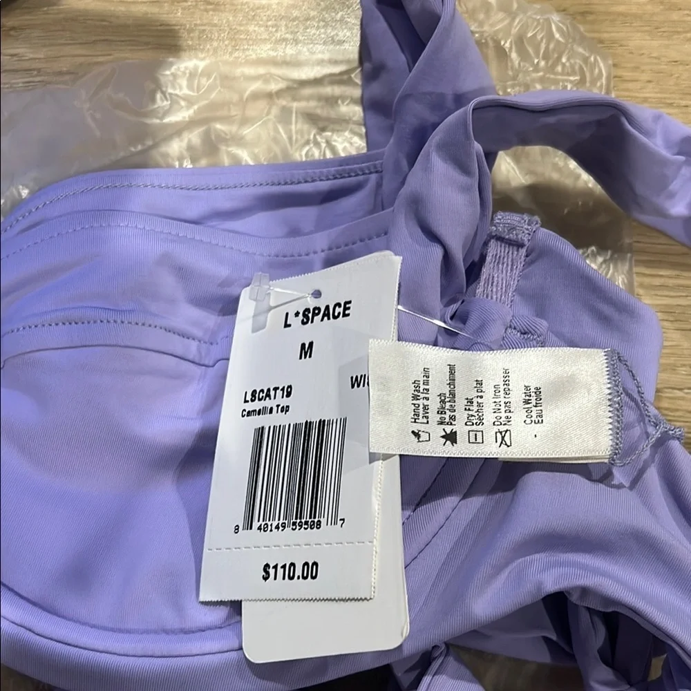 L*Space Pointelle Rib Peony Camellia Bikini Top  NWT - Picture 4 of 5